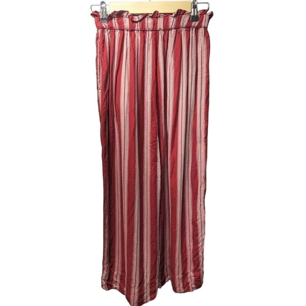 AE Stripe Paper Bag Waist Pull On Palazzo Pants Sz S